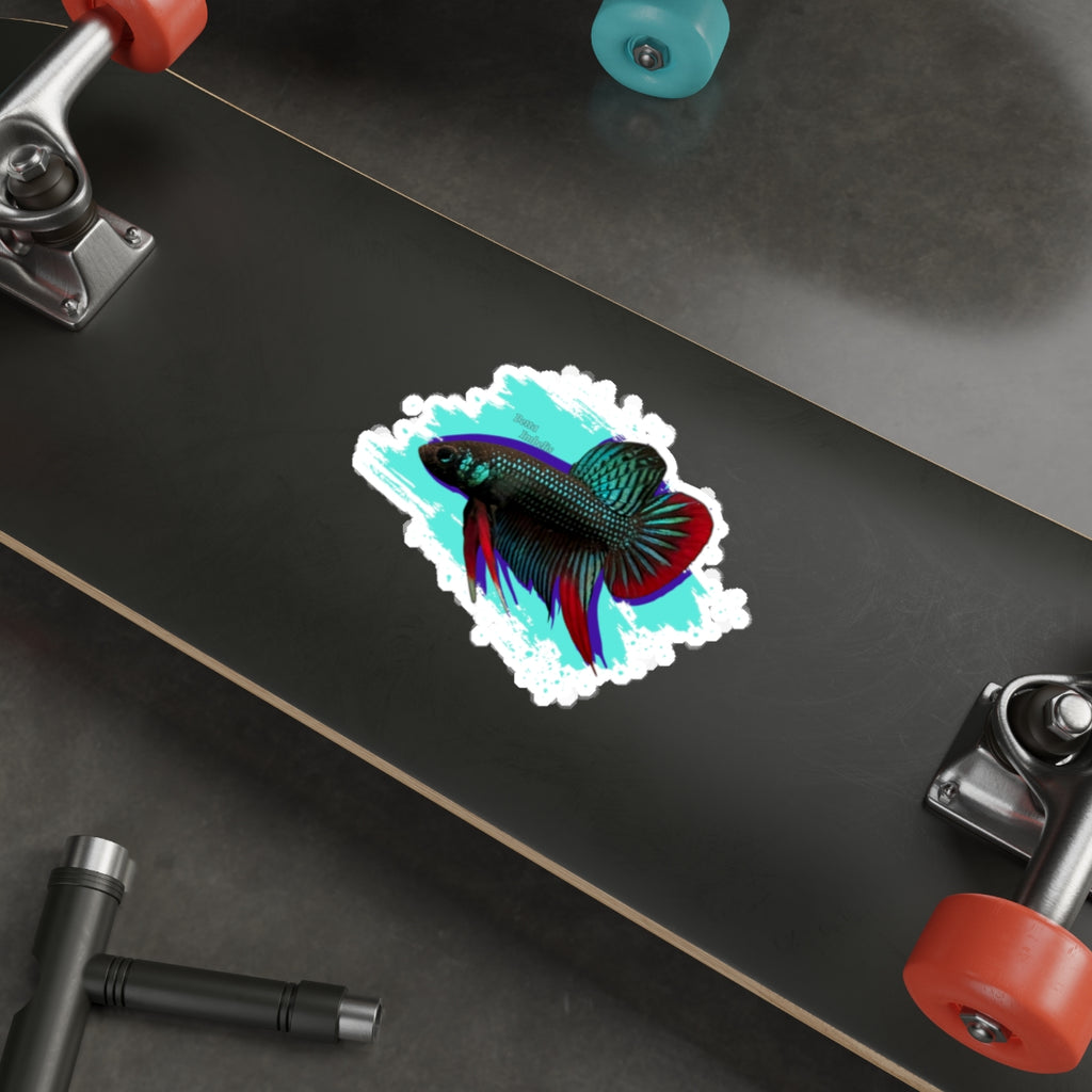 Betta imbelis Fish Die-Cut Sticker — Colorful Siamese Fighting Fish Laptop Decal