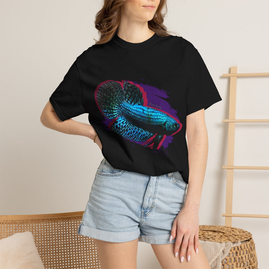 Alien Betta Fish Graphic T-Shirt — Neon Aquarium Pet Lover Tee