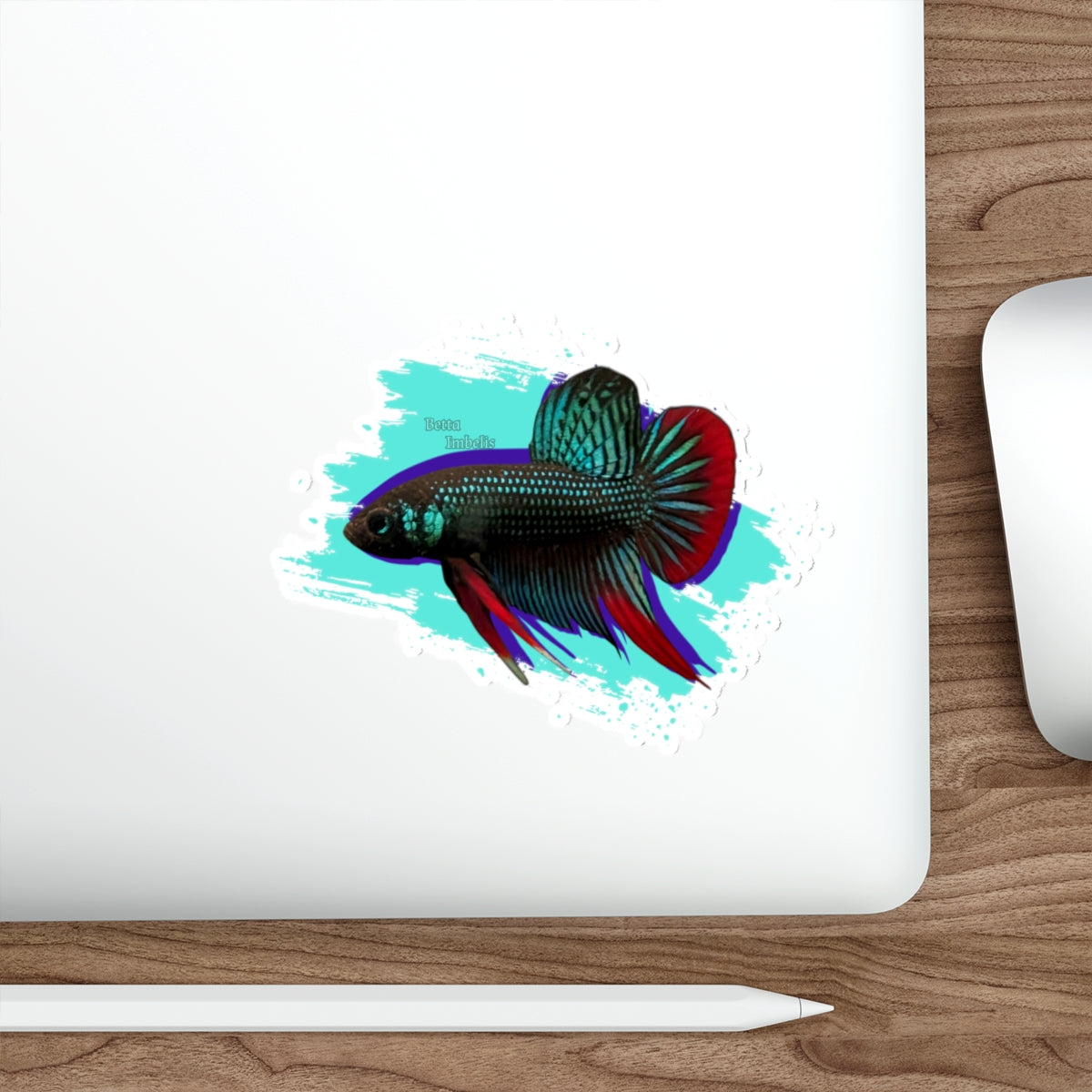 Betta imbelis Fish Die-Cut Sticker — Colorful Siamese Fighting Fish Laptop Decal