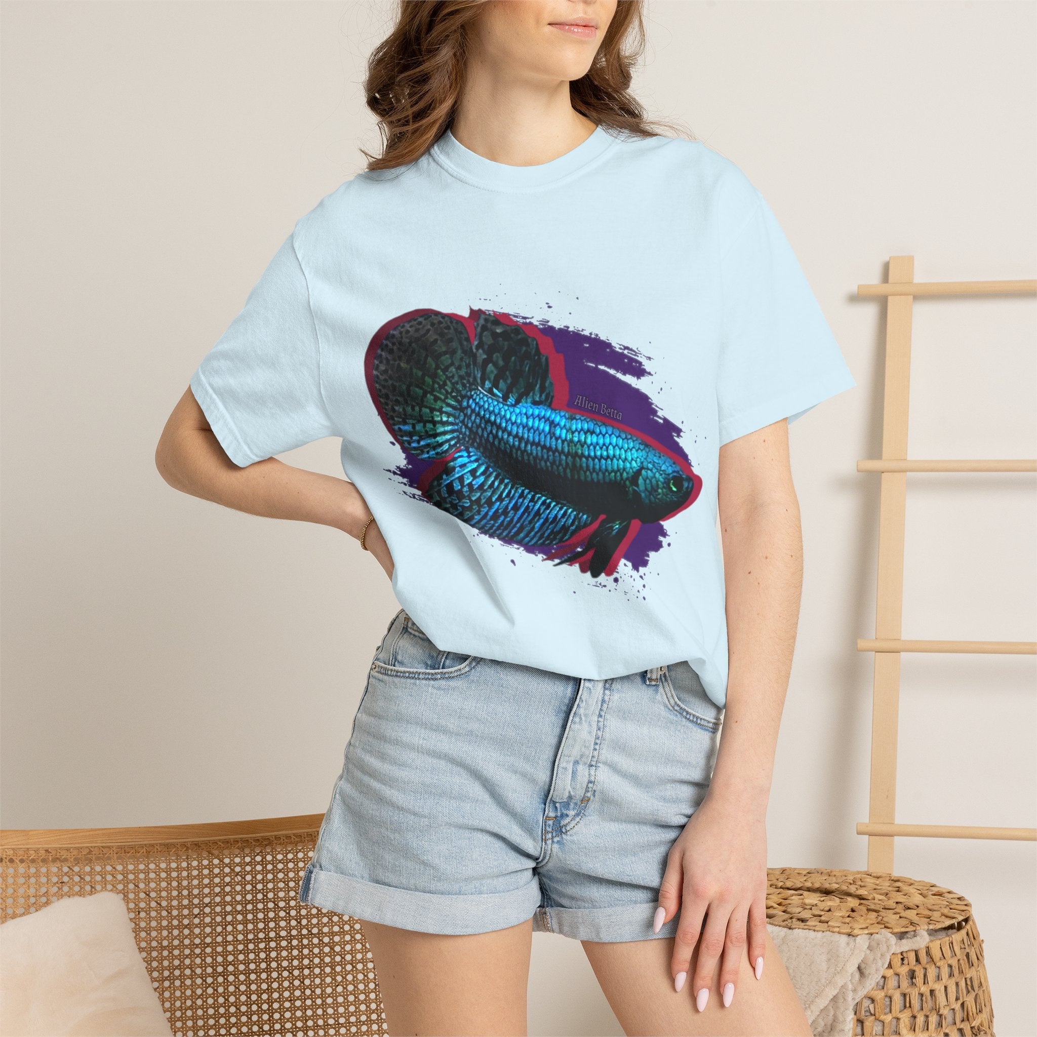 Alien Betta Fish Graphic T-Shirt — Neon Aquarium Pet Lover Tee