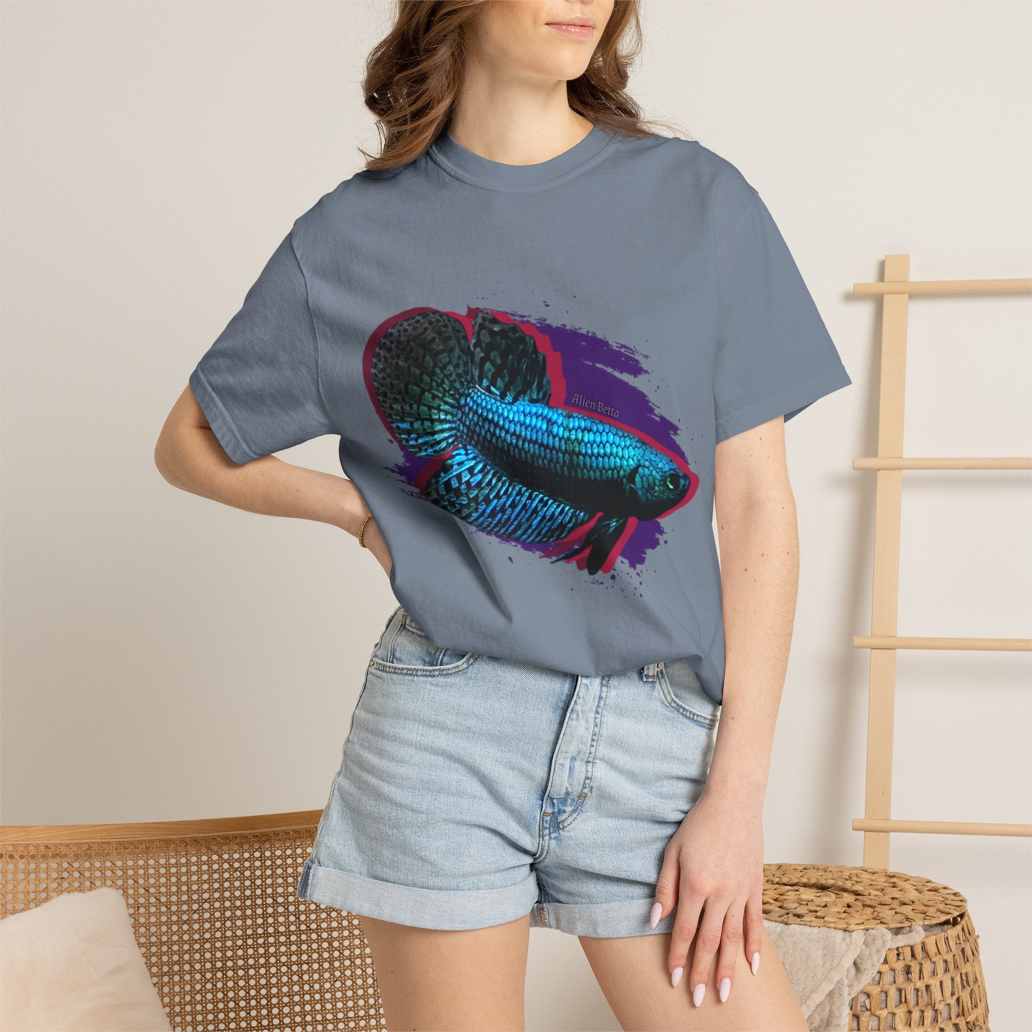 Alien Betta Fish Graphic T-Shirt — Neon Aquarium Pet Lover Tee