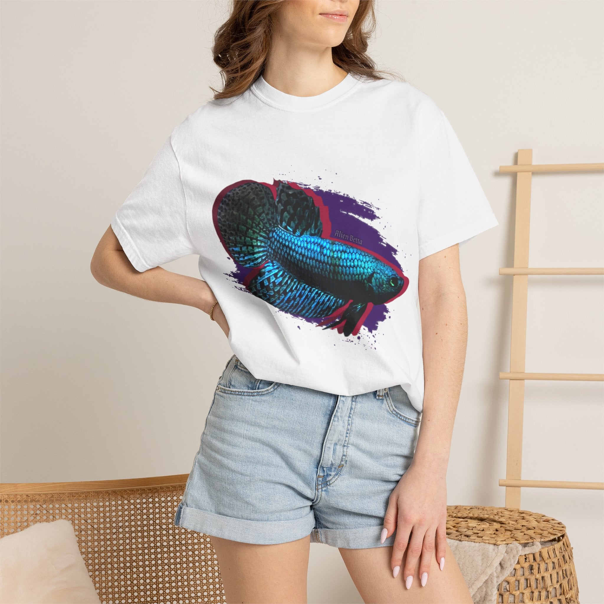 Alien Betta Fish Graphic T-Shirt — Neon Aquarium Pet Lover Tee