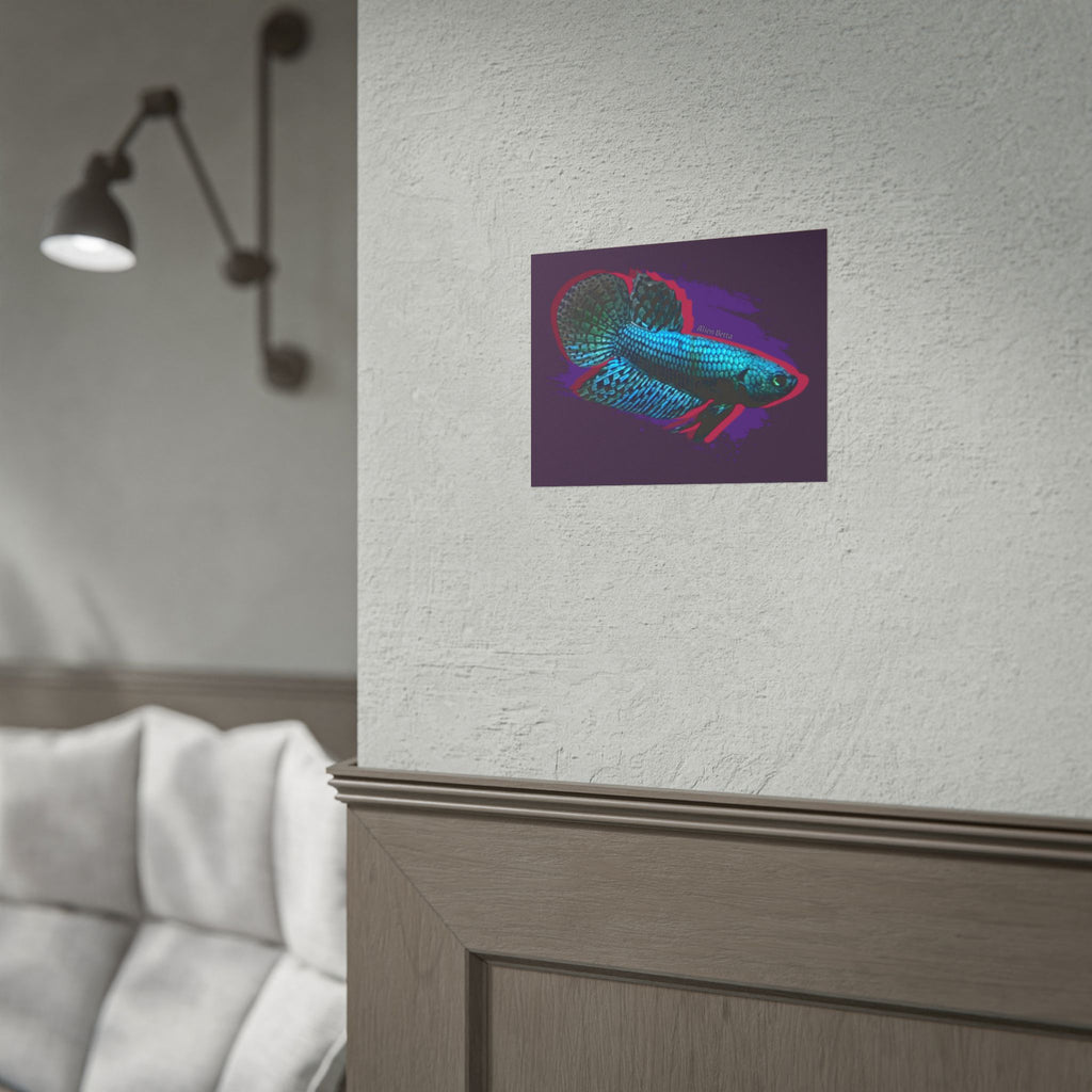 Alien Betta Fish Poster - Neon Tropical Aquarium Art Print (Rolled Poster)