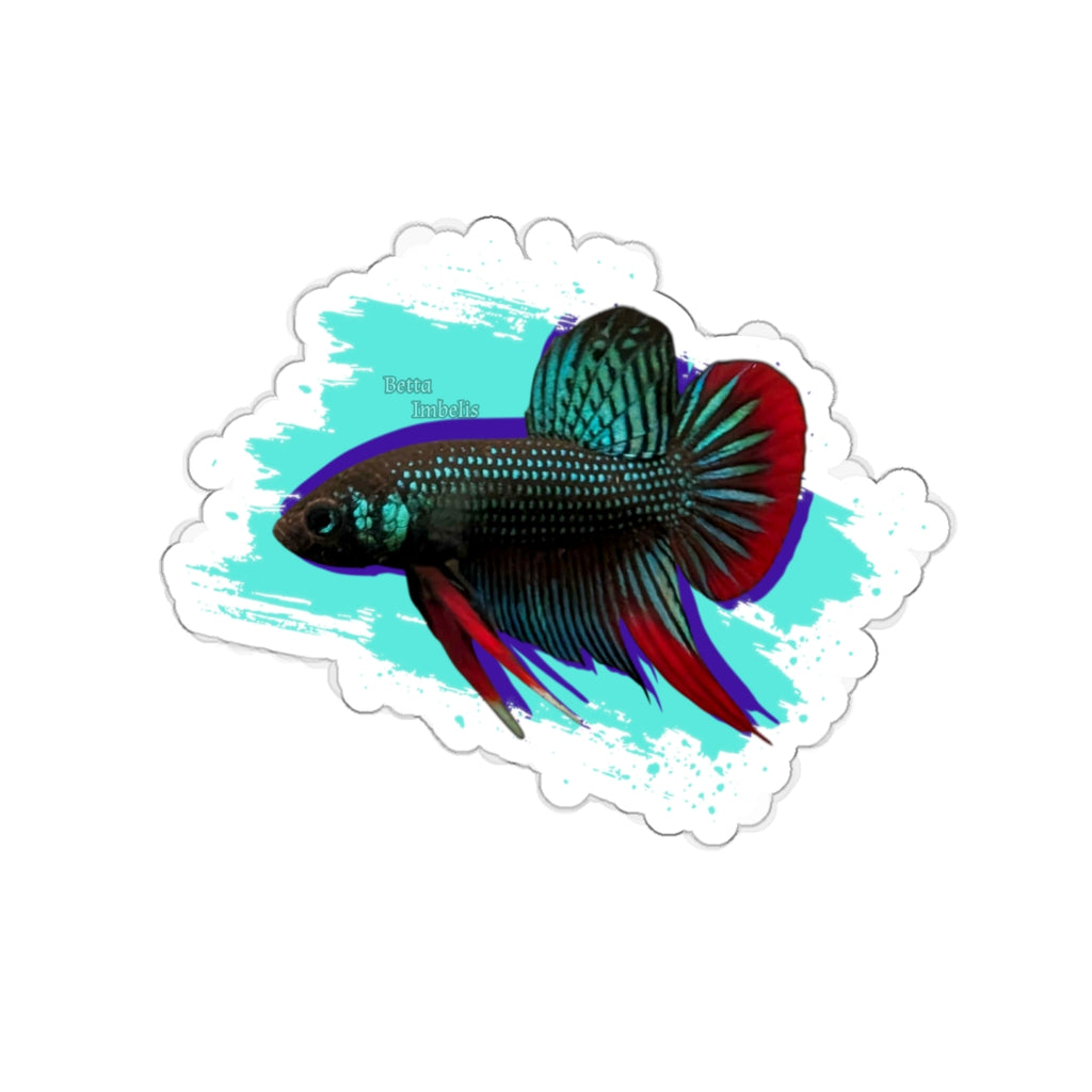 Betta imbelis Fish Die-Cut Sticker — Colorful Siamese Fighting Fish Laptop Decal