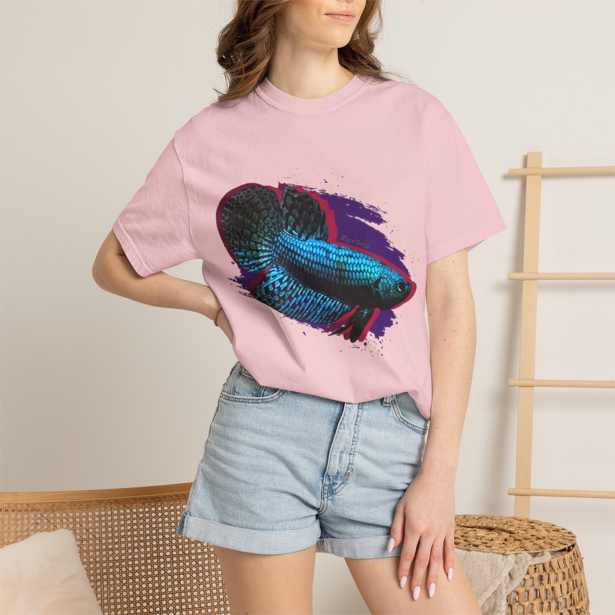 Alien Betta Fish Graphic T-Shirt — Neon Aquarium Pet Lover Tee