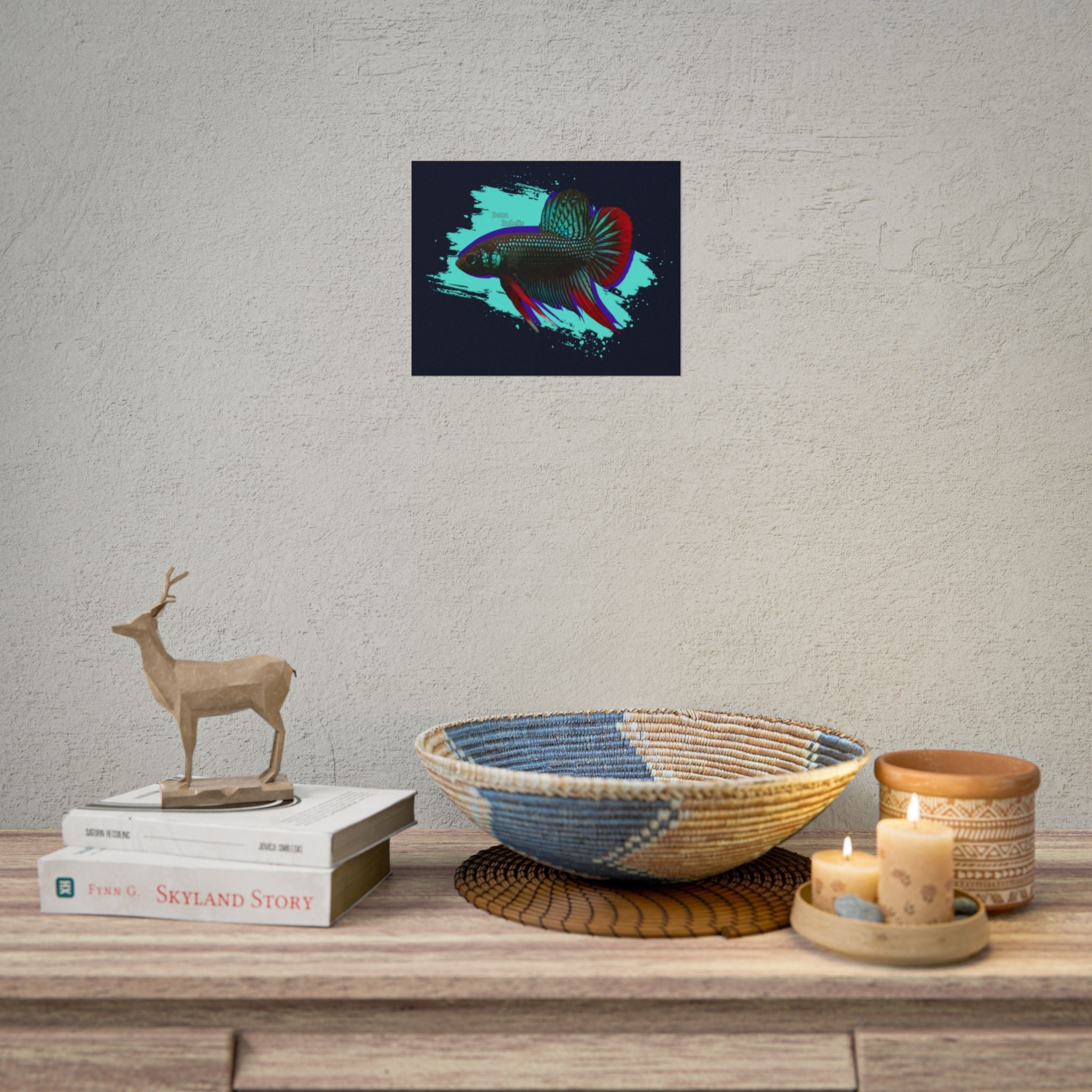 Betta imbelis Fish Art Poster — Vibrant Neon Tropical Aquarium Print
