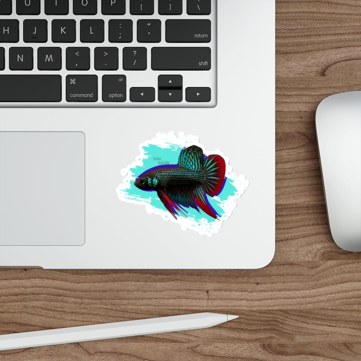 Betta imbelis Fish Die-Cut Sticker — Colorful Siamese Fighting Fish Laptop Decal