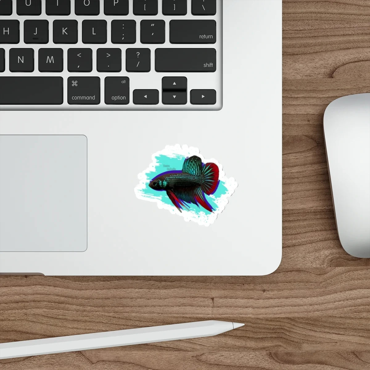 Betta imbelis Fish Die-Cut Sticker — Colorful Siamese Fighting Fish Laptop Decal