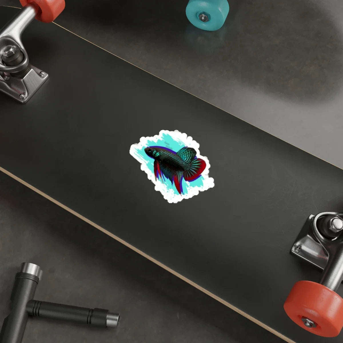 Betta imbelis Fish Die-Cut Sticker — Colorful Siamese Fighting Fish Laptop Decal