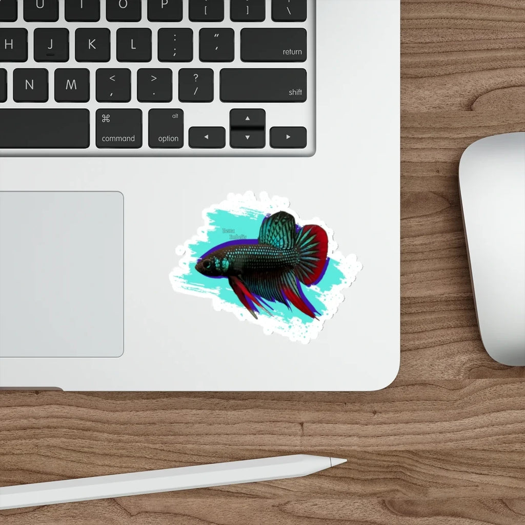 Betta imbelis Fish Die-Cut Sticker — Colorful Siamese Fighting Fish Laptop Decal