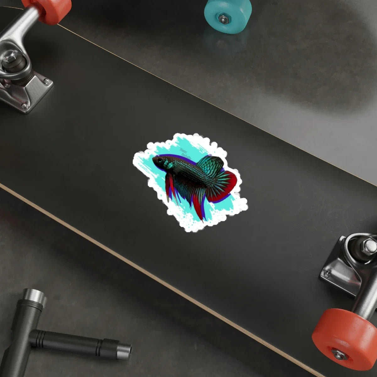Betta imbelis Fish Die-Cut Sticker — Colorful Siamese Fighting Fish Laptop Decal