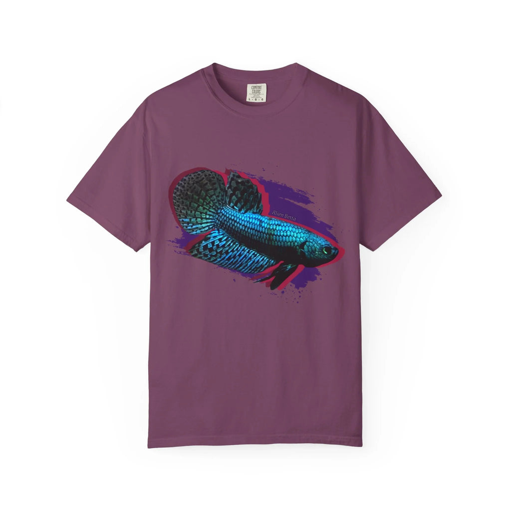 Alien Betta Fish Graphic T-Shirt — Neon Aquarium Pet Lover Tee