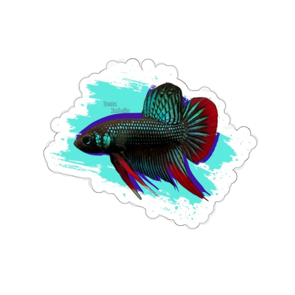 Betta imbelis Fish Die-Cut Sticker — Colorful Siamese Fighting Fish Laptop Decal