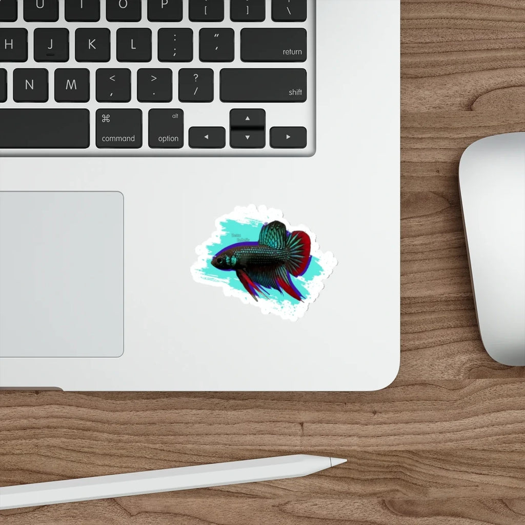 Betta imbelis Fish Die-Cut Sticker — Colorful Siamese Fighting Fish Laptop Decal