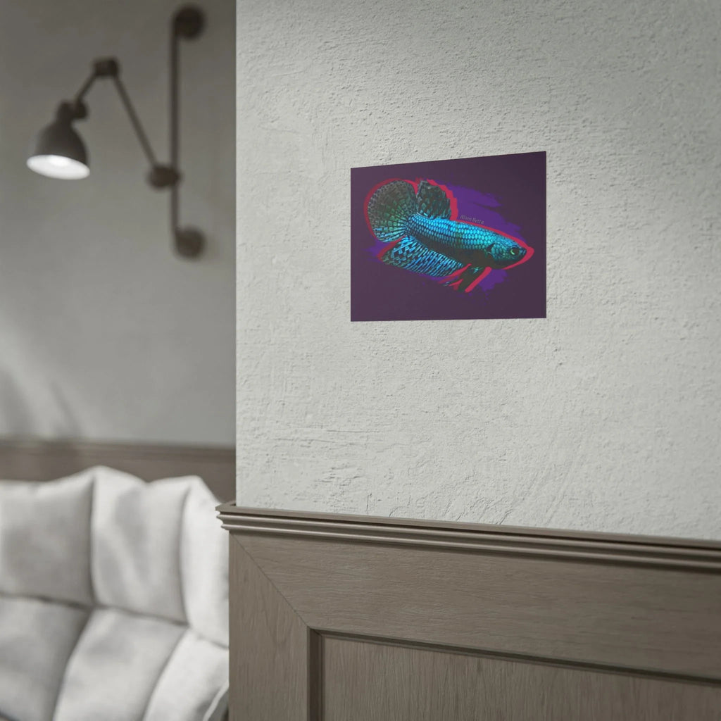 Alien Betta Fish Poster - Neon Tropical Aquarium Art Print (Rolled Poster)