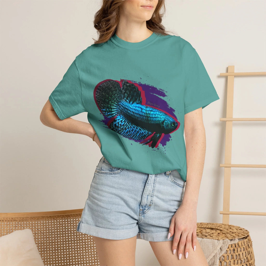 Alien Betta Fish Graphic T-Shirt — Neon Aquarium Pet Lover Tee