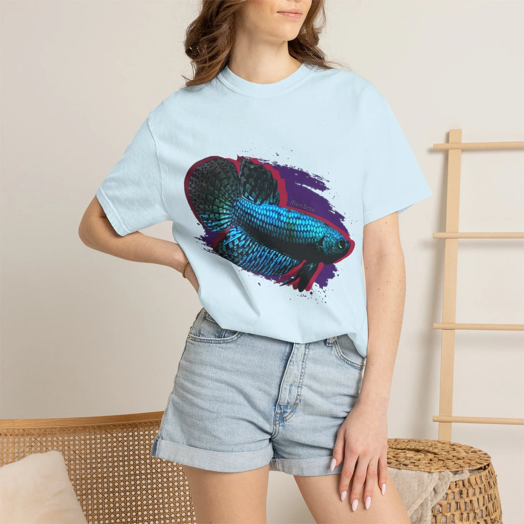 Alien Betta Fish Graphic T-Shirt — Neon Aquarium Pet Lover Tee