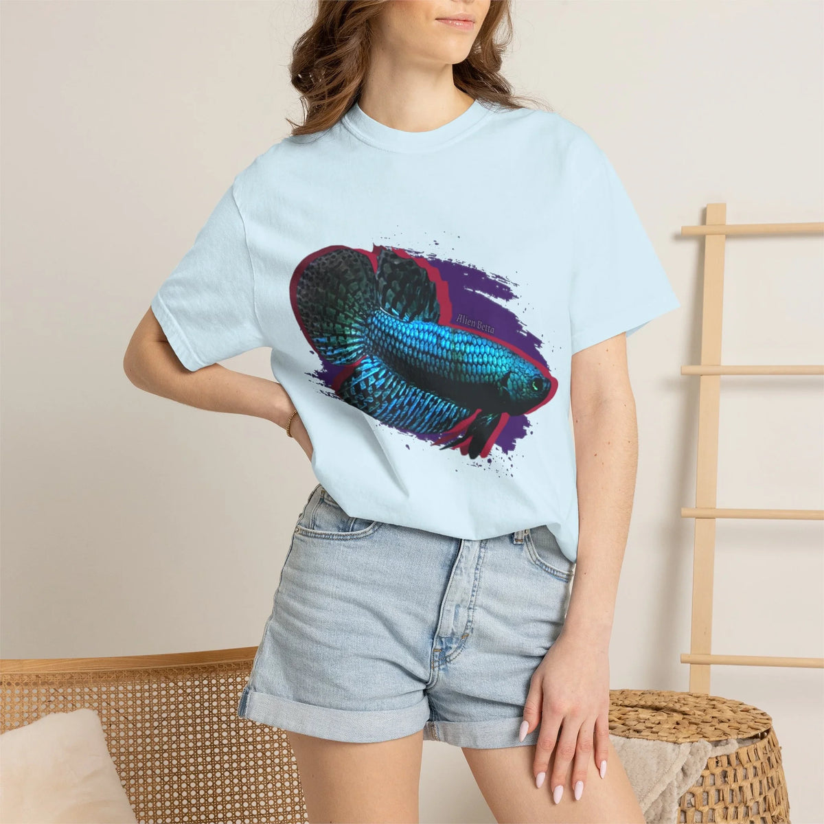 Alien Betta Fish Graphic T-Shirt — Neon Aquarium Pet Lover Tee