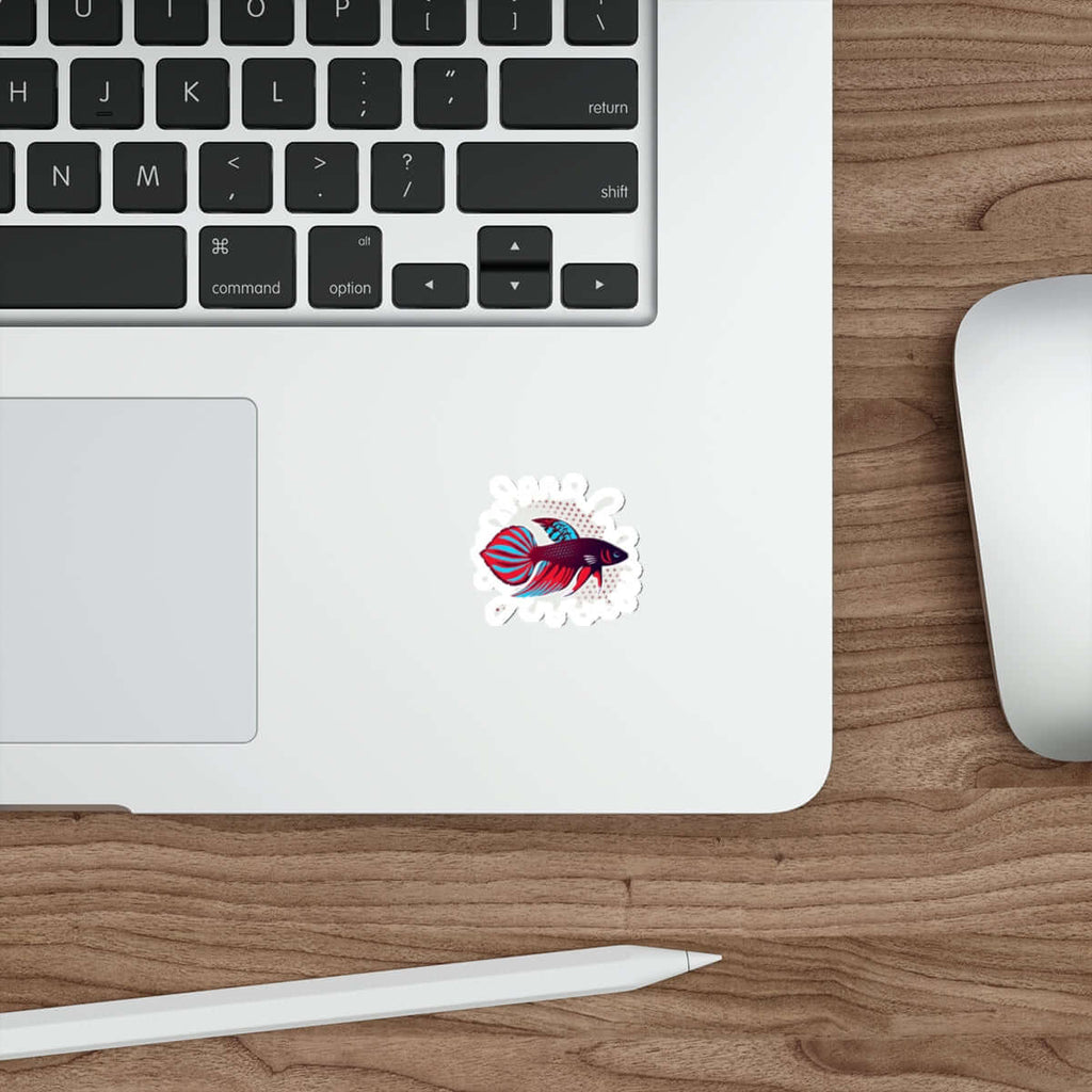 Betta Splenden Fish Die-Cut Sticker — Colorful Aquarium Pet Decal for Laptops & Water Bottles