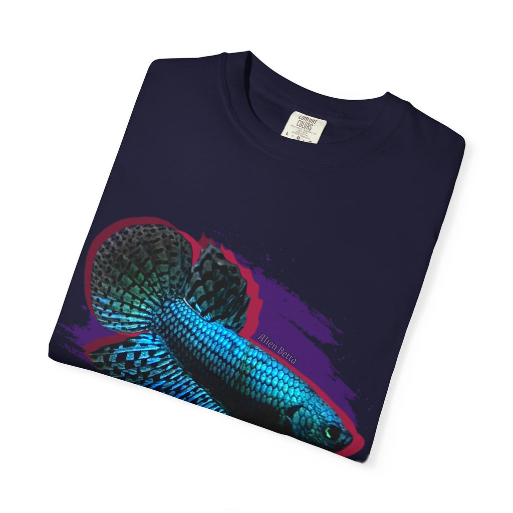 Alien Betta Fish Graphic T-Shirt — Neon Aquarium Pet Lover Tee