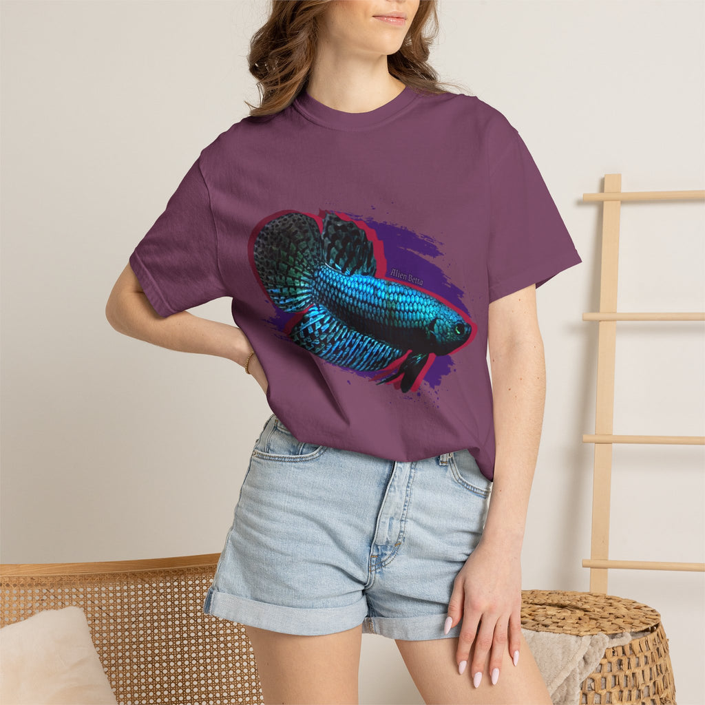 Alien Betta Fish Graphic T-Shirt — Neon Aquarium Pet Lover Tee