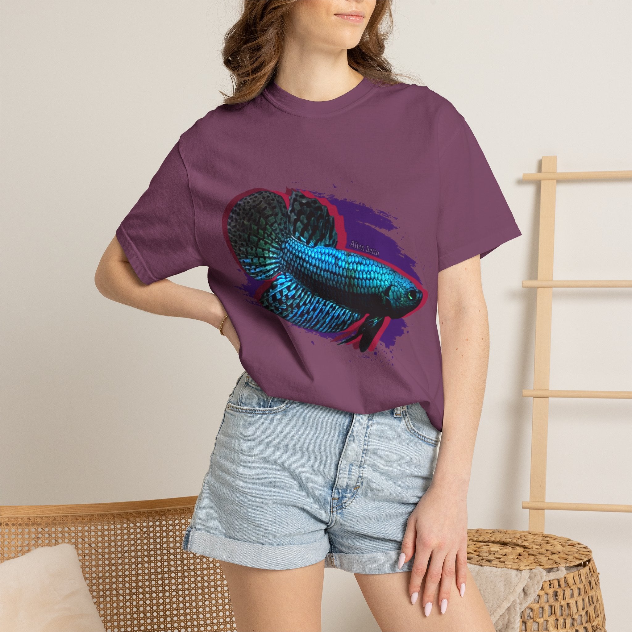 Alien Betta Fish Graphic T-Shirt — Neon Aquarium Pet Lover Tee