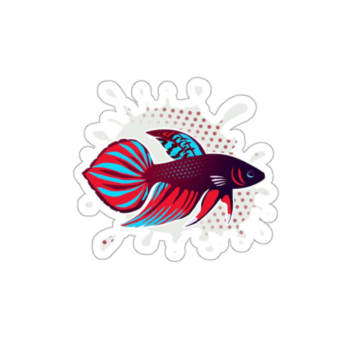 Betta Splenden Fish Die-Cut Sticker — Colorful Aquarium Pet Decal for Laptops & Water Bottles