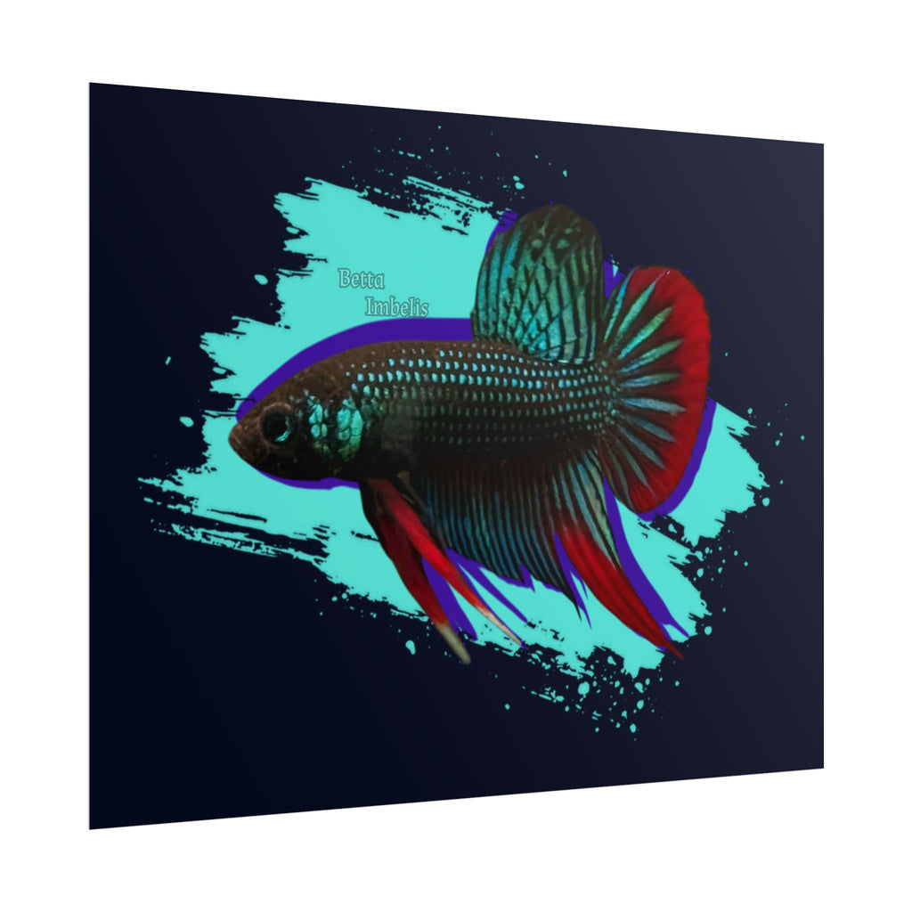 Betta imbelis Fish Art Poster — Vibrant Neon Tropical Aquarium Print