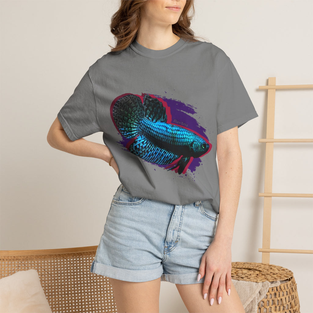 Alien Betta Fish Graphic T-Shirt — Neon Aquarium Pet Lover Tee