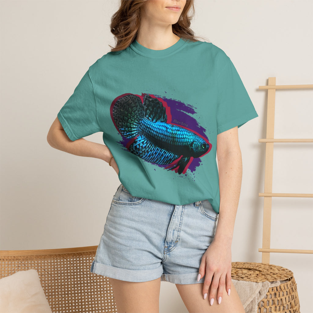 Alien Betta Fish Graphic T-Shirt — Neon Aquarium Pet Lover Tee