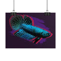 Alien Betta Fish Poster - Neon Tropical Aquarium Art Print (Rolled Poster)