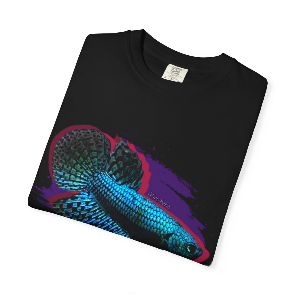 Alien Betta Fish Graphic T-Shirt — Neon Aquarium Pet Lover Tee