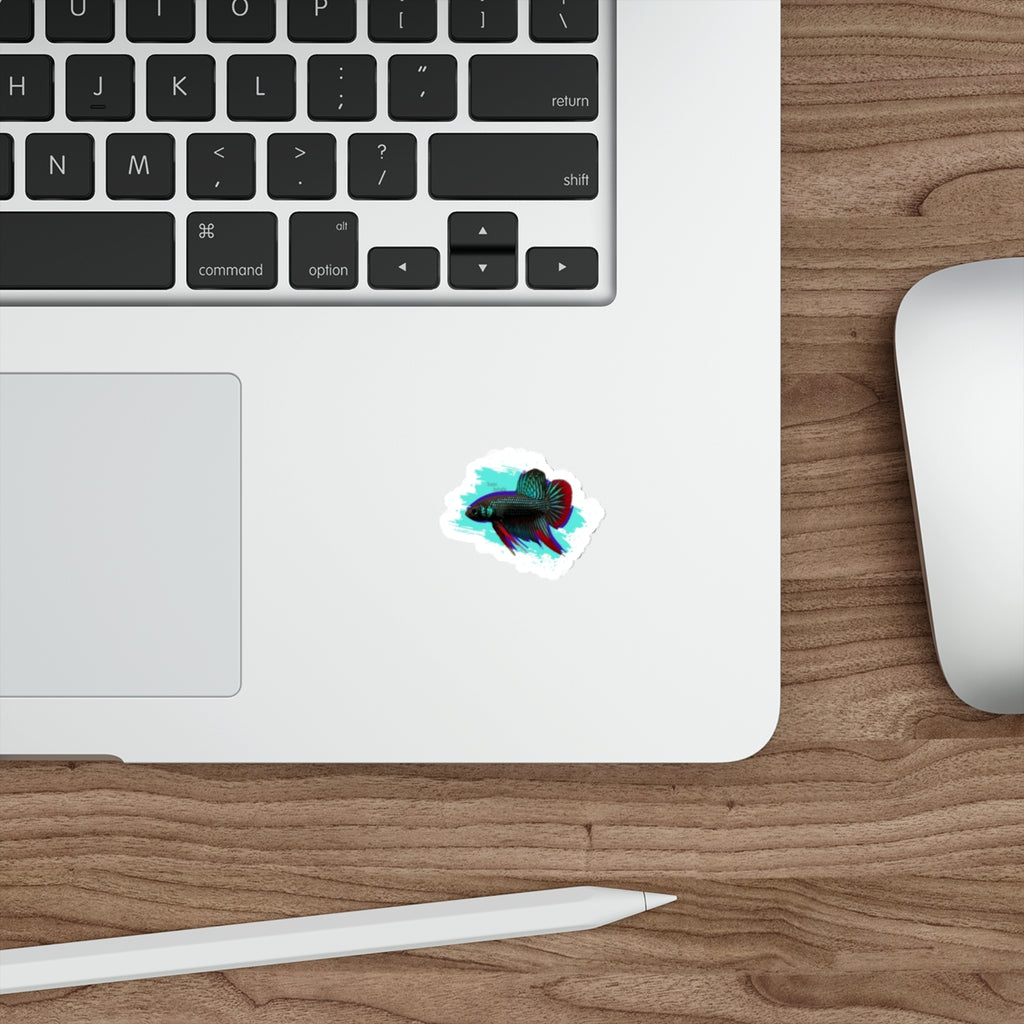 Betta imbelis Fish Die-Cut Sticker — Colorful Siamese Fighting Fish Laptop Decal
