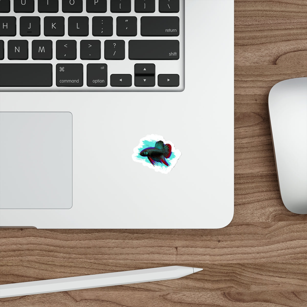 Betta imbelis Fish Die-Cut Sticker — Colorful Siamese Fighting Fish Laptop Decal