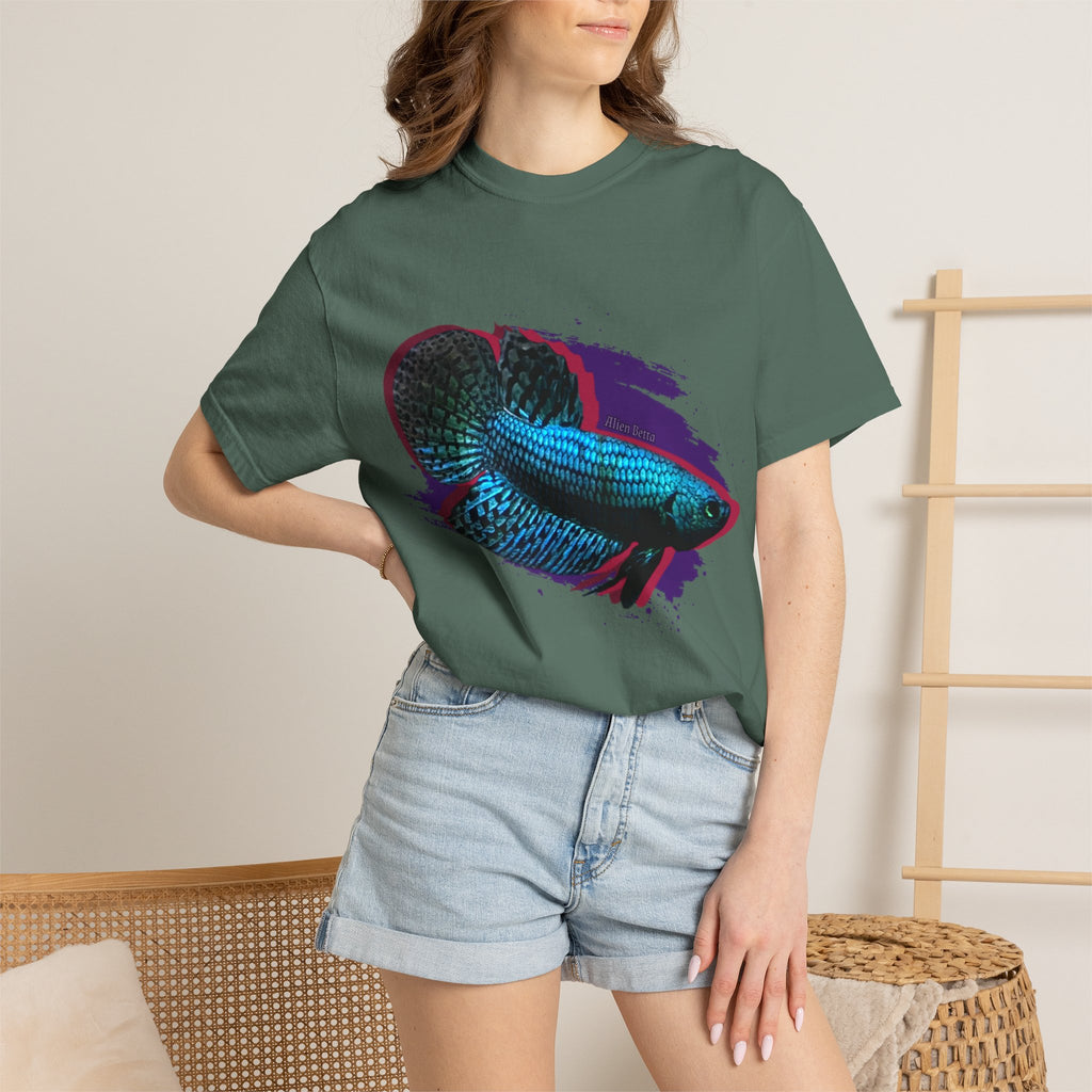 Alien Betta Fish Graphic T-Shirt — Neon Aquarium Pet Lover Tee