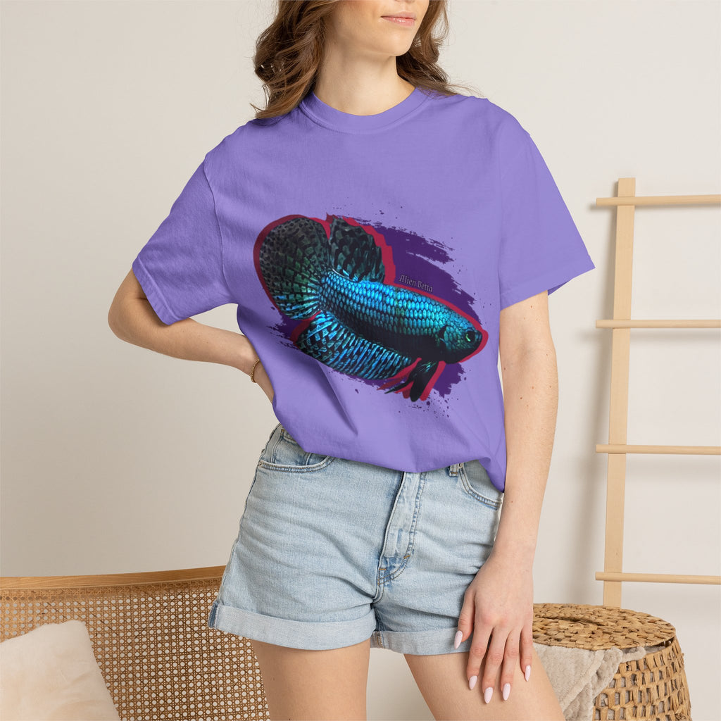 Alien Betta Fish Graphic T-Shirt — Neon Aquarium Pet Lover Tee
