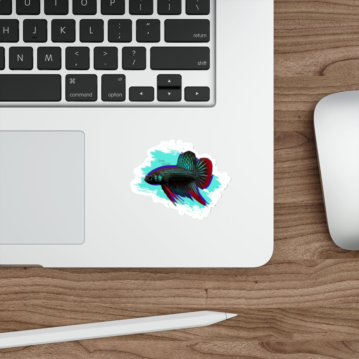 Betta imbelis Fish Die-Cut Sticker — Colorful Siamese Fighting Fish Laptop Decal