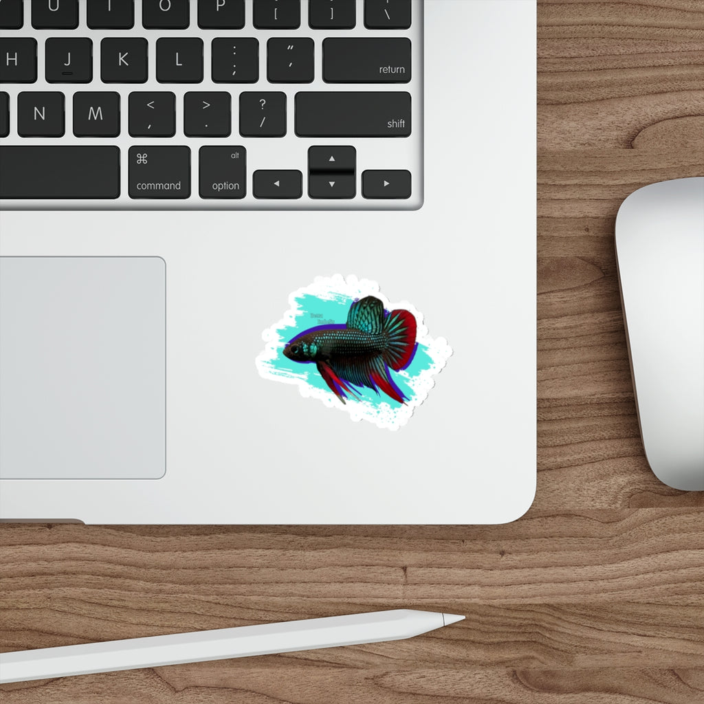 Betta imbelis Fish Die-Cut Sticker — Colorful Siamese Fighting Fish Laptop Decal