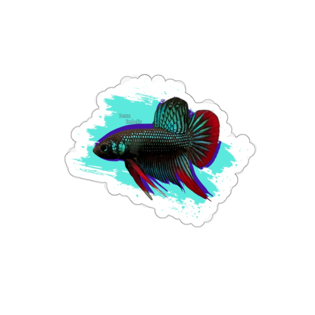 Betta imbelis Fish Die-Cut Sticker — Colorful Siamese Fighting Fish Laptop Decal