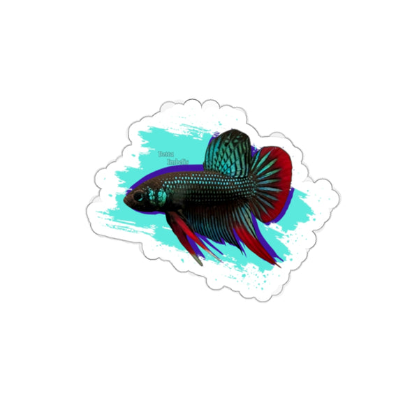 Betta imbelis Fish Die-Cut Sticker — Colorful Siamese Fighting Fish Laptop Decal
