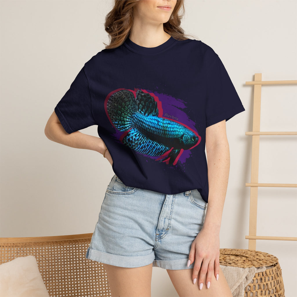 Alien Betta Fish Graphic T-Shirt — Neon Aquarium Pet Lover Tee