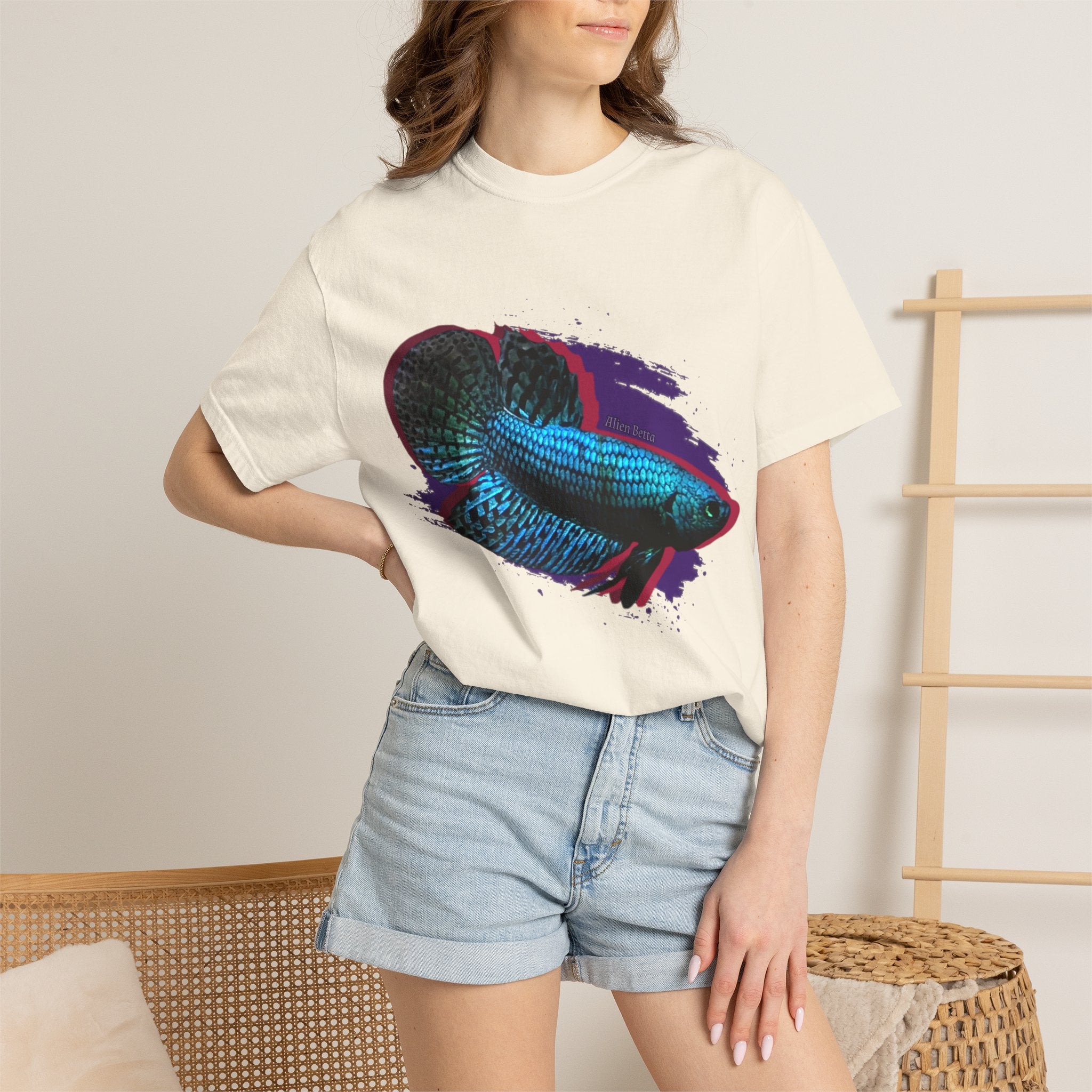 Alien Betta Fish Graphic T-Shirt — Neon Aquarium Pet Lover Tee